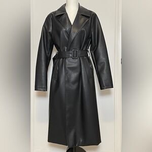 Suzy Shier Black Belted Women's Coat medium
